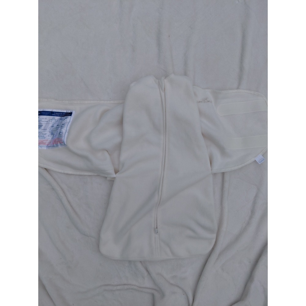 Halo SleepSack Swaddle Fleece Cream 3-Way Adjustable Wearable Blanket Small 3-6M